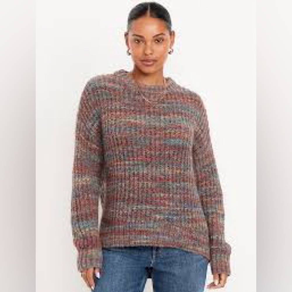 Old Navy Shaker-Stitch Crew-Neck Tunic XL | Multicolor  knit | New With Tags